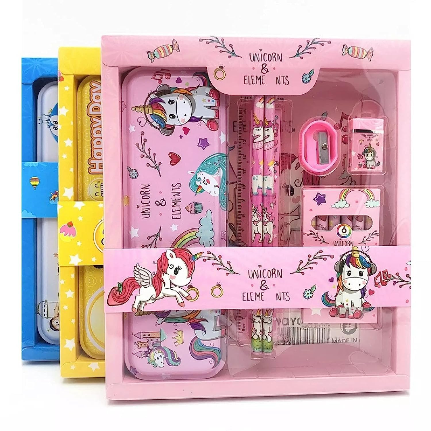 Unicorn Stationery Kit Gift Set for Kids – 6 in 1 Cartoon School Items for Kid view 4